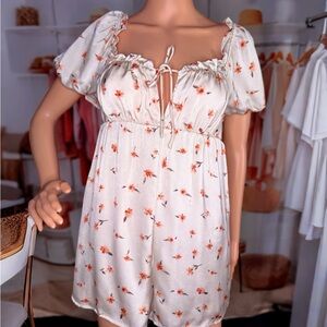 Floral Puff Sleeve Romper